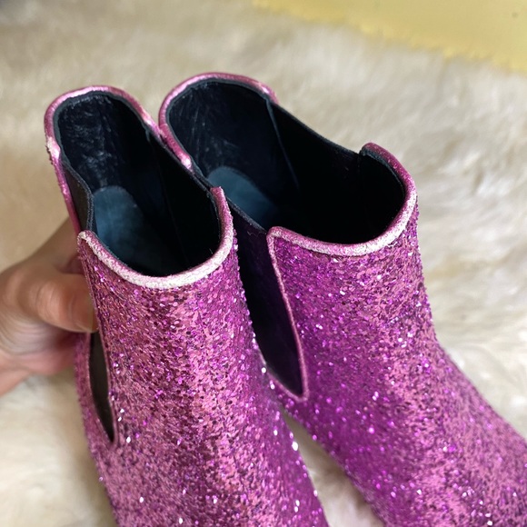 Authentic Saint Laurent glitter ankle boots - Picture 7 of 16